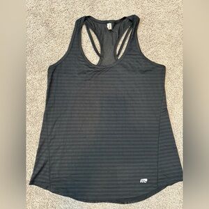 Marika Mesh Back, Strappy Workout Tank Top, Black, Sz Large